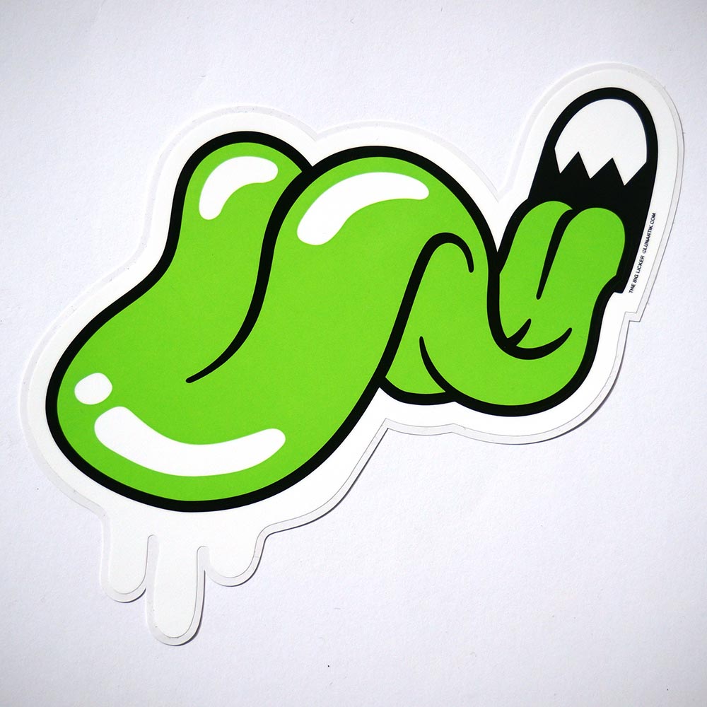 Lunartik: “The Big Licker - Green"  - Vinyl Sticker - salzigberlin