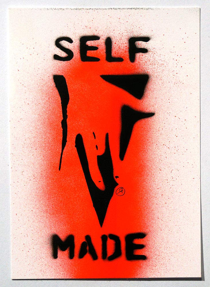Ostap: "Selfmade - Red"  - Handmade Stencil  - SALZIGBerlin