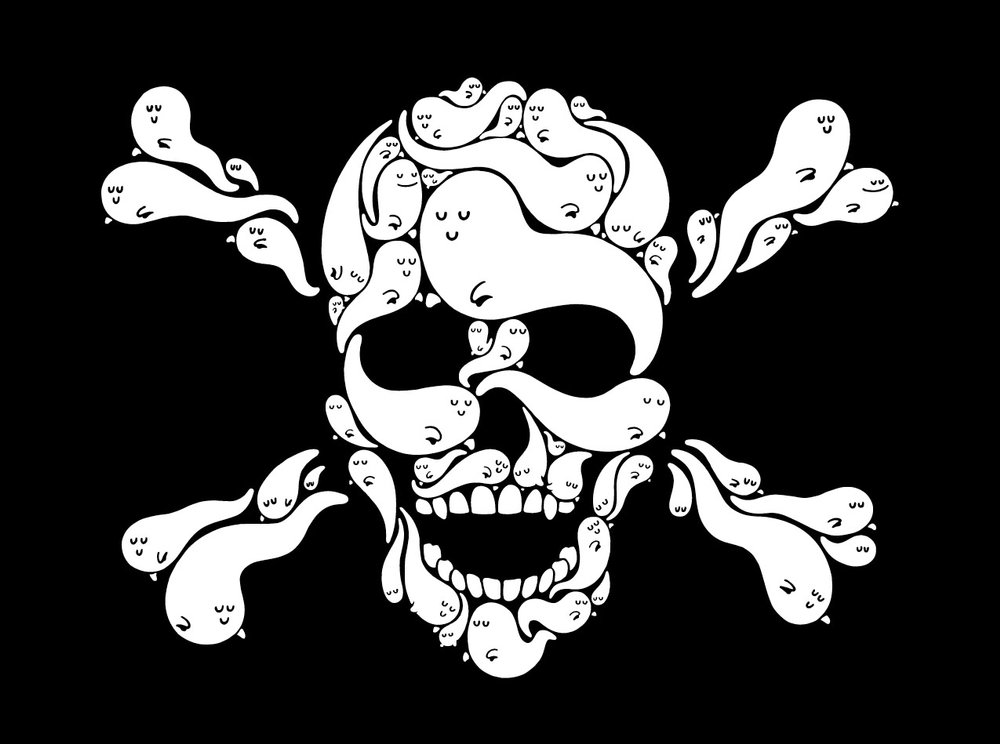 DavetheChimp-PirateFlag-salzig-berlin Pirate Skull T-Shirt