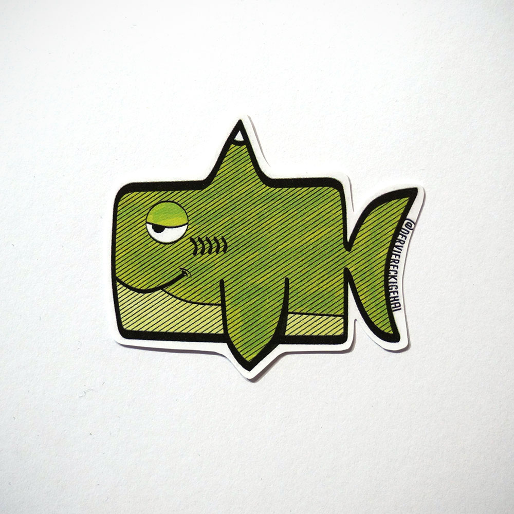 Der viereckige Hai: Green - Sticker at SALZIG Berlin