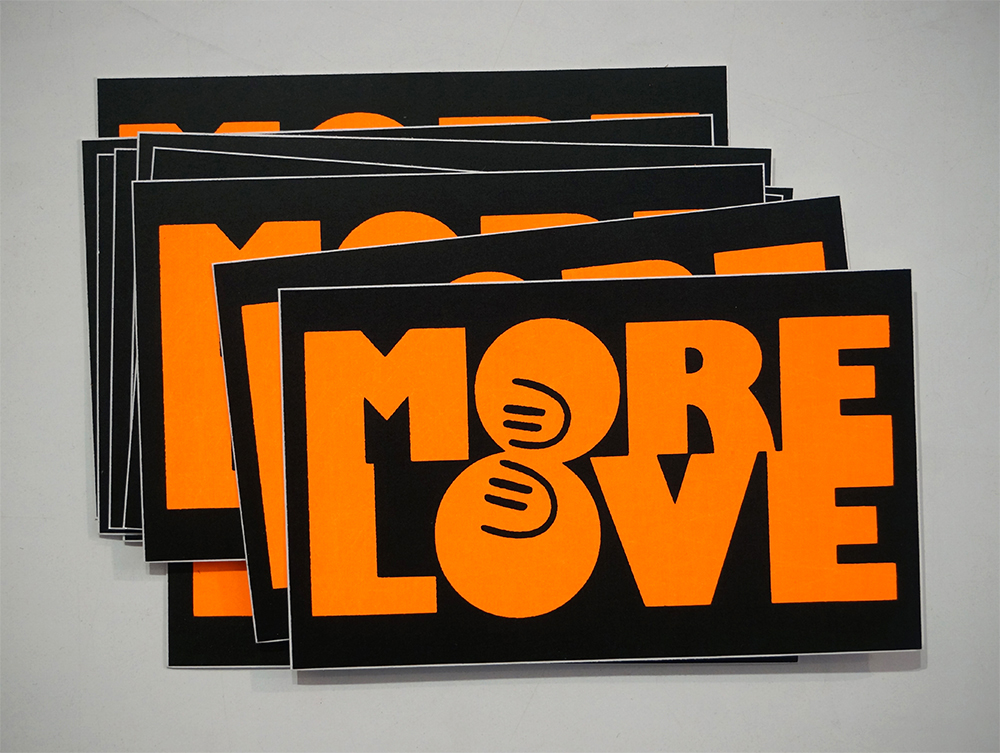 Dave the Chimp: "More Love - Orange" Sticker