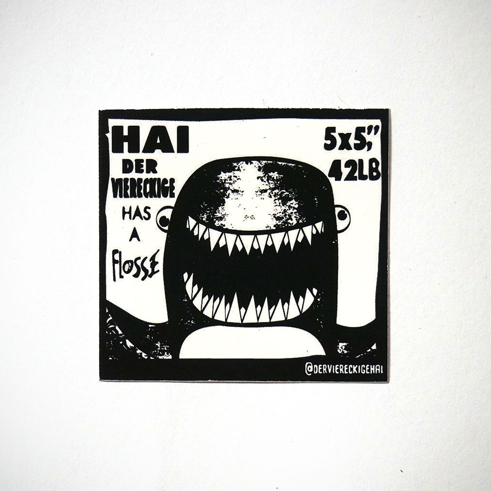  Hai - Der viereckige -  Sticker