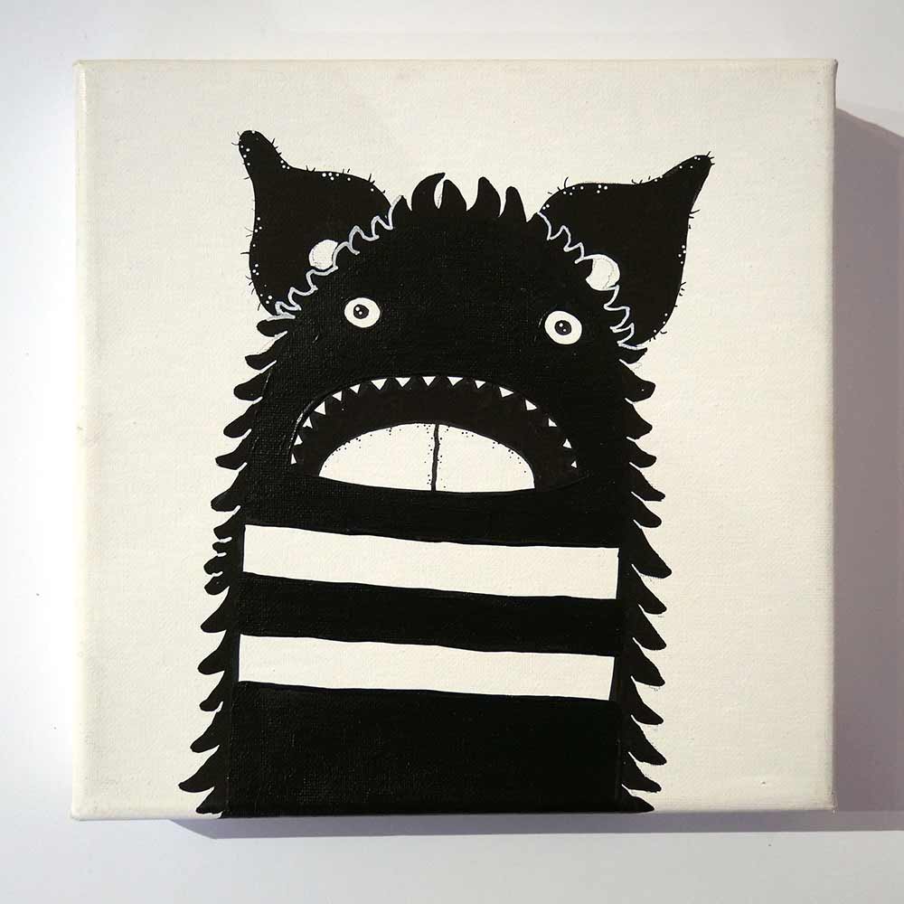 Rabea Senftenberg: "Charlie"  - Marker and fun on canvas, made in Berlin
