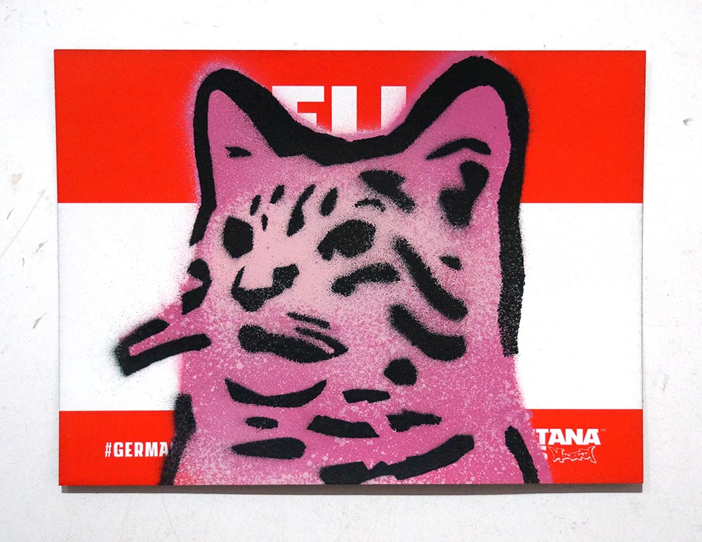 Lembo: "Pink Cat - Montana Sticker"  - Stencil on a sticker from Montana Cans
