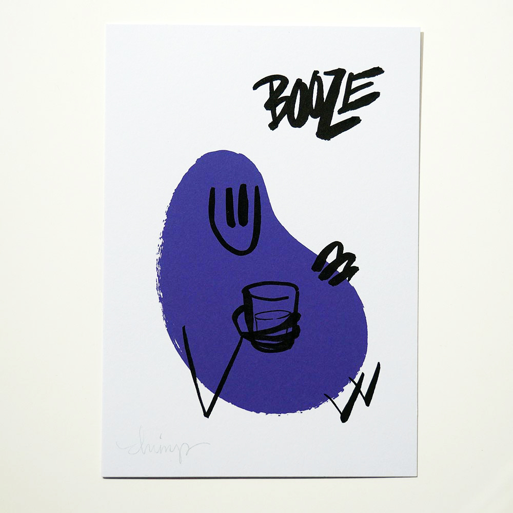 Dave the Chimp: "Booze" Postcards from Life -SALZIG Berlin