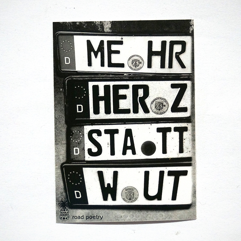 MaraCooya: "Mehr Herz Statt Wut"  - Sticker - 5 x 7,2 cm - SALZIGberlin