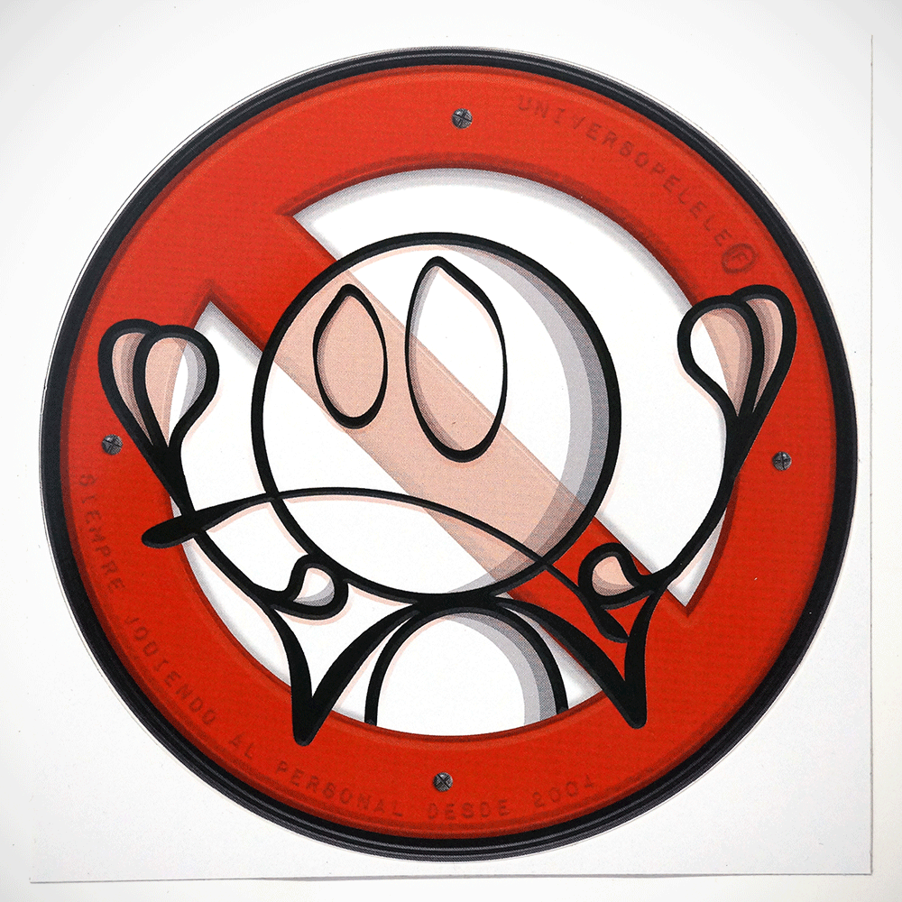 El Pelele: "Prohibited" - Sticker - 14 x 14 cms - SALZIG Streetart Gallery Berlin