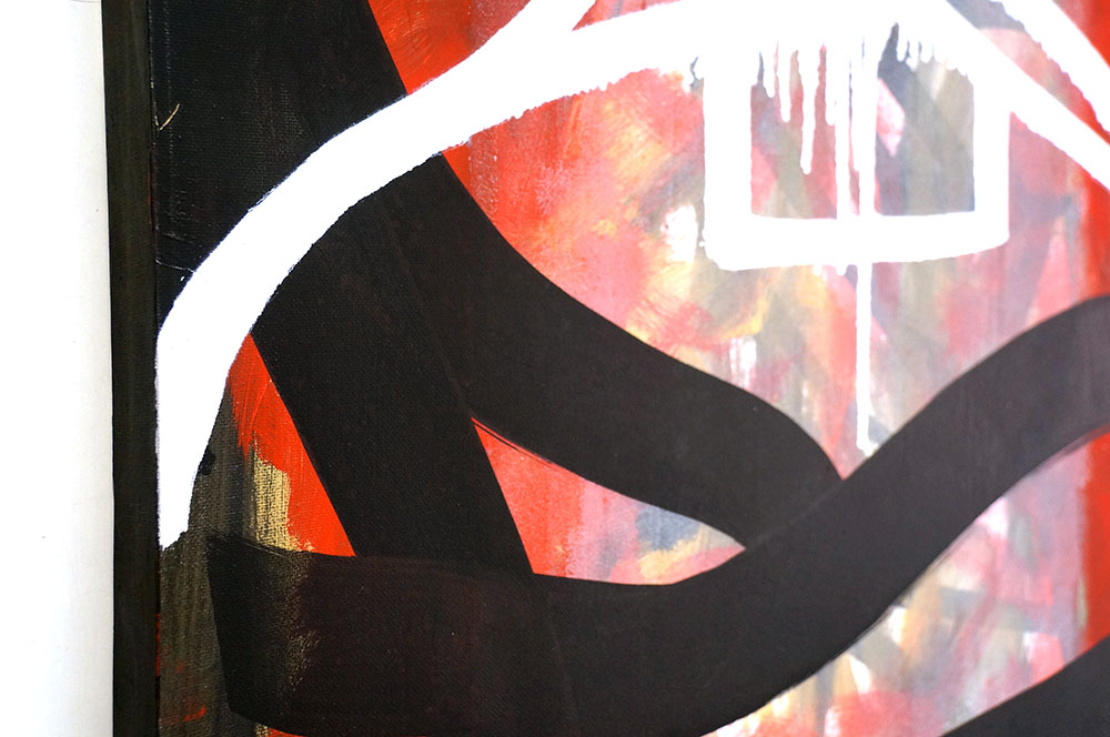 Zore64: "B - Red"  - Original on Canvas- Streetart SALZIG Berlin 