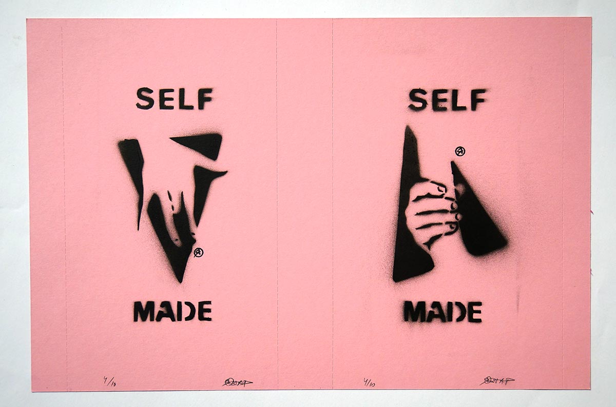 Ostap: "Selfmade -  2 in 1 - Rosa"  - Handmade Stencil - SALZIG Berlin