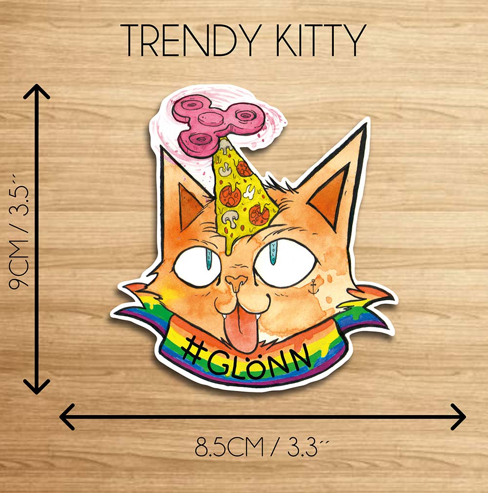 lönn: "Trendy Kitty"  - Sticker / Aufkleber