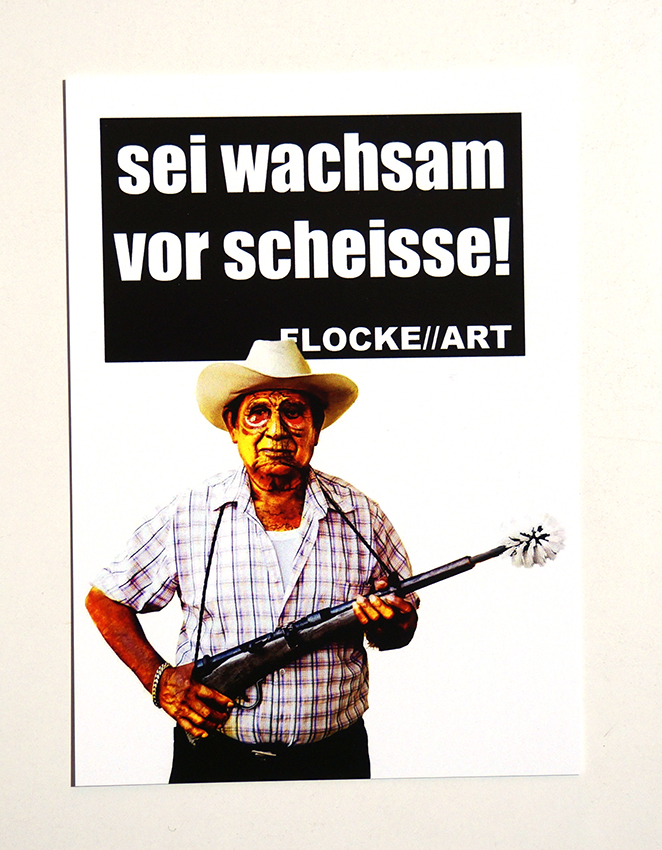 FLOCKE//ART: "Sei Wachsam vor Scheisse - Farmer" - Postkarte A6