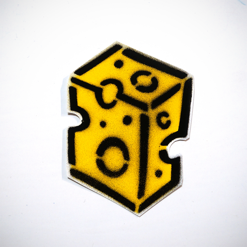 Cheez cube 2 - Stencil - Sticker