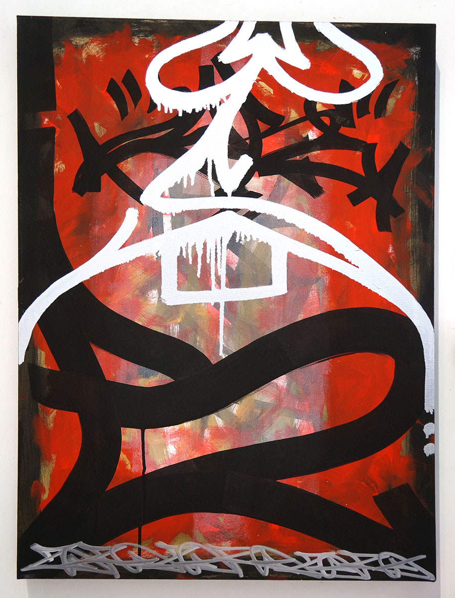 Zore64: "B - Red"  - Original on Canvas- Streetart SALZIGBerlin ART