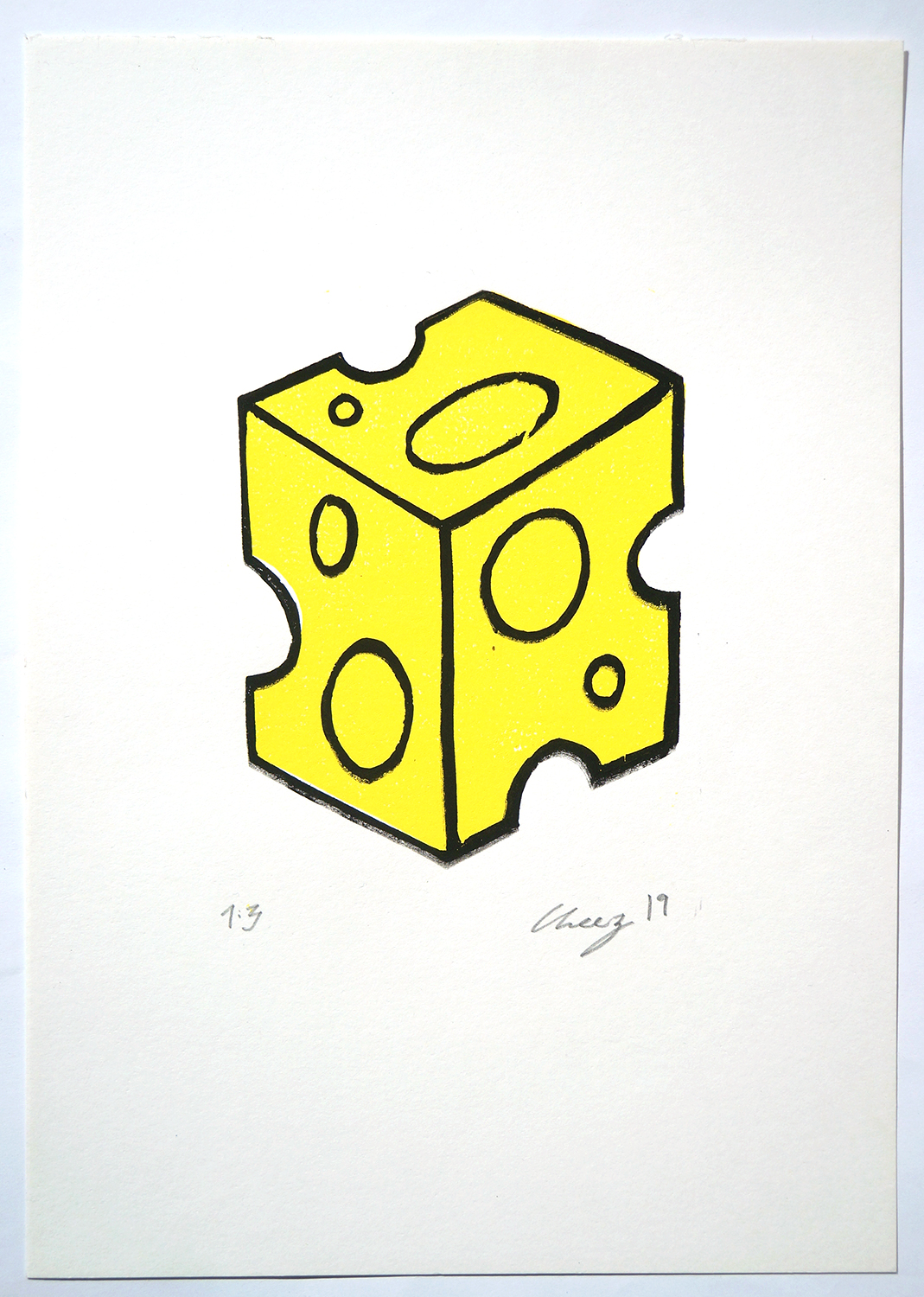 Cheez : "Käse"  - 21 x 29,5 cm - 1/3 limited edition - erhältlich bei SALZIG Berlin Deiner Streetart Galerie