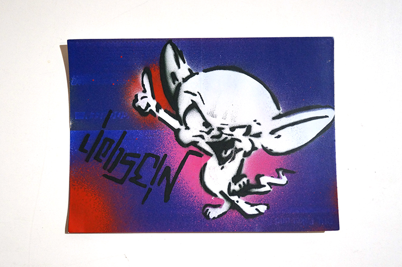 LIEB SEIN: "Comic" Original Stencil on DHL Paket Sticker