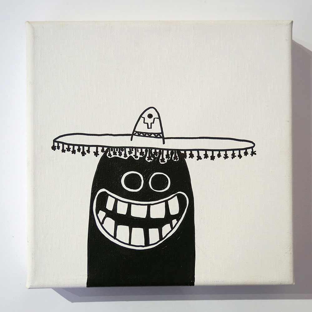 Rabea Senftenberg: "Diego"  - Marker and fun on canvas, made in Berlin