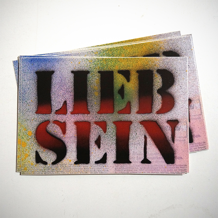 LIEB SEIN: "Stencilstyle Sticker" available at SALZIG Berlin