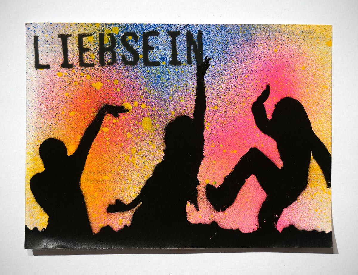 LIEB SEIN: "Dance" Original Stencil on DHL Paket Sticker 