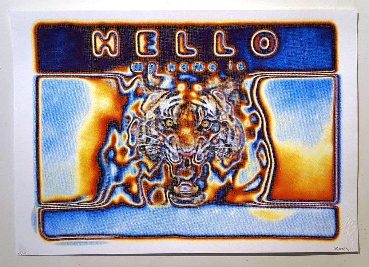 SNYDER: "HELLO my name is" - Hand pulled silk screen print - salzigberlin