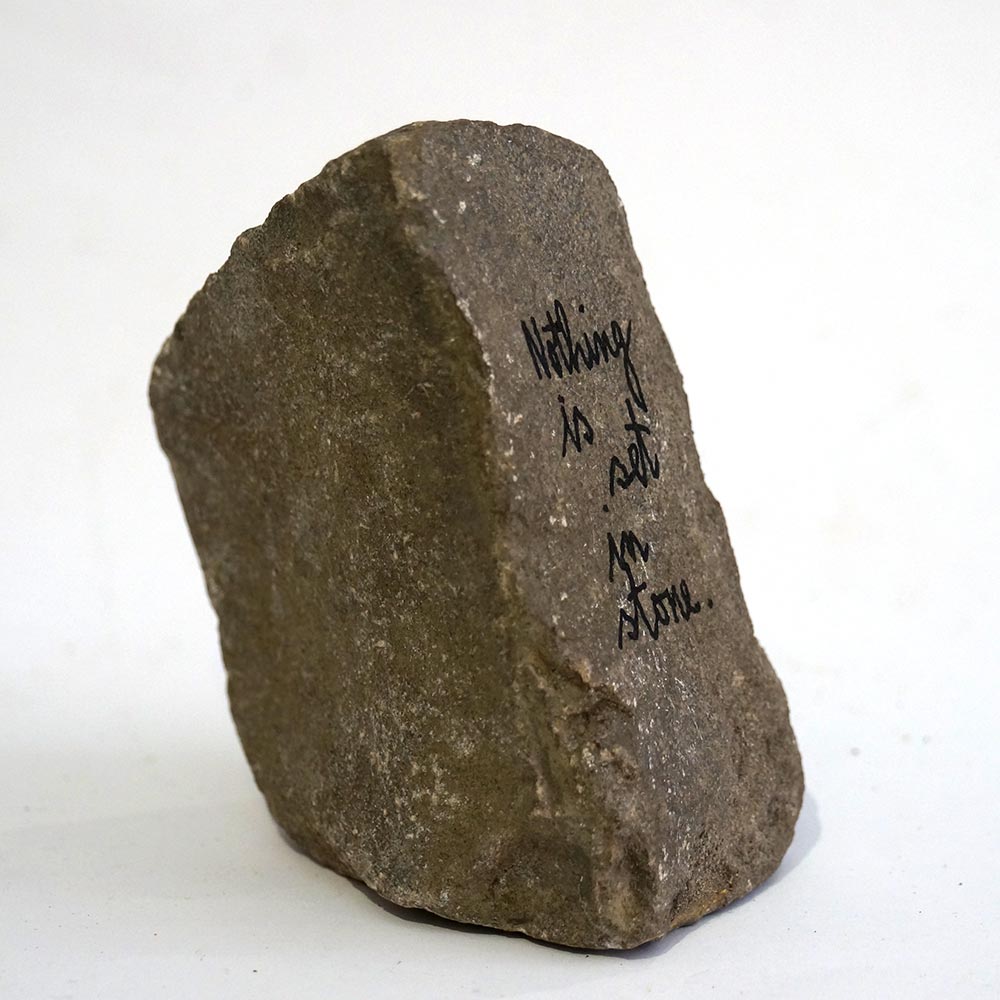 Rabea Senftenberg: "Nothing is set in stone"  - Marker and fun on Stone, a piece of Berlin - Stamped and signed by the artist, 2016