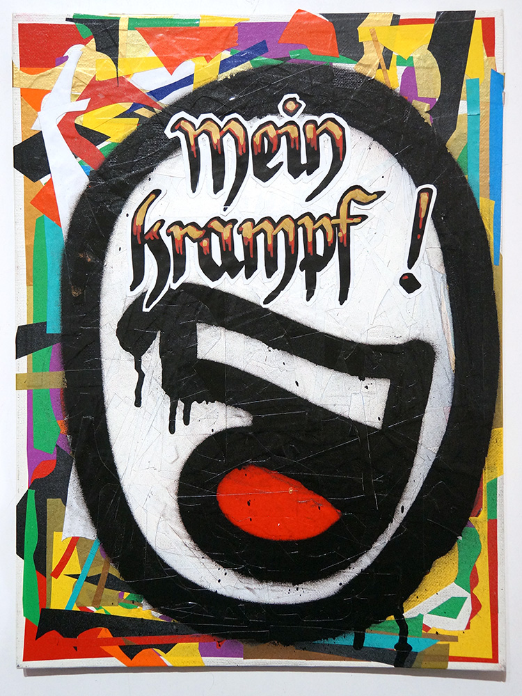 Mein lieber Prost: "Mein Krampf"  - mixed media on canvas