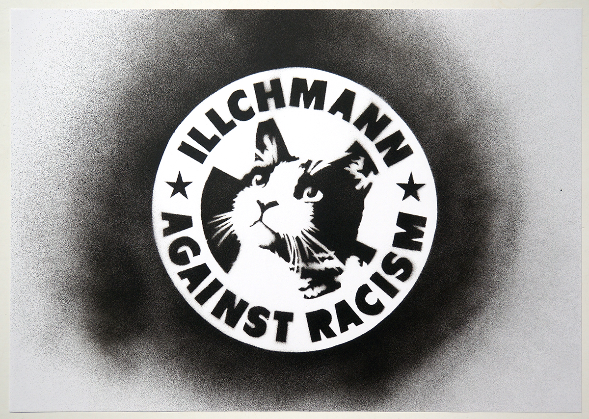 Illchmann: "Against Racism"   DINA 3 - erhältlich bei SALZIG Berlin Deiner Streetart Online Galerie