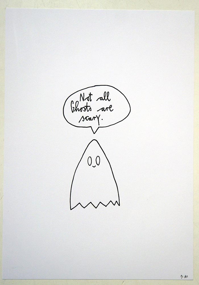 Rabea Senftenberg: "Not all ghosts are scary"   - Marker and fun on paper, a piece of Berlin