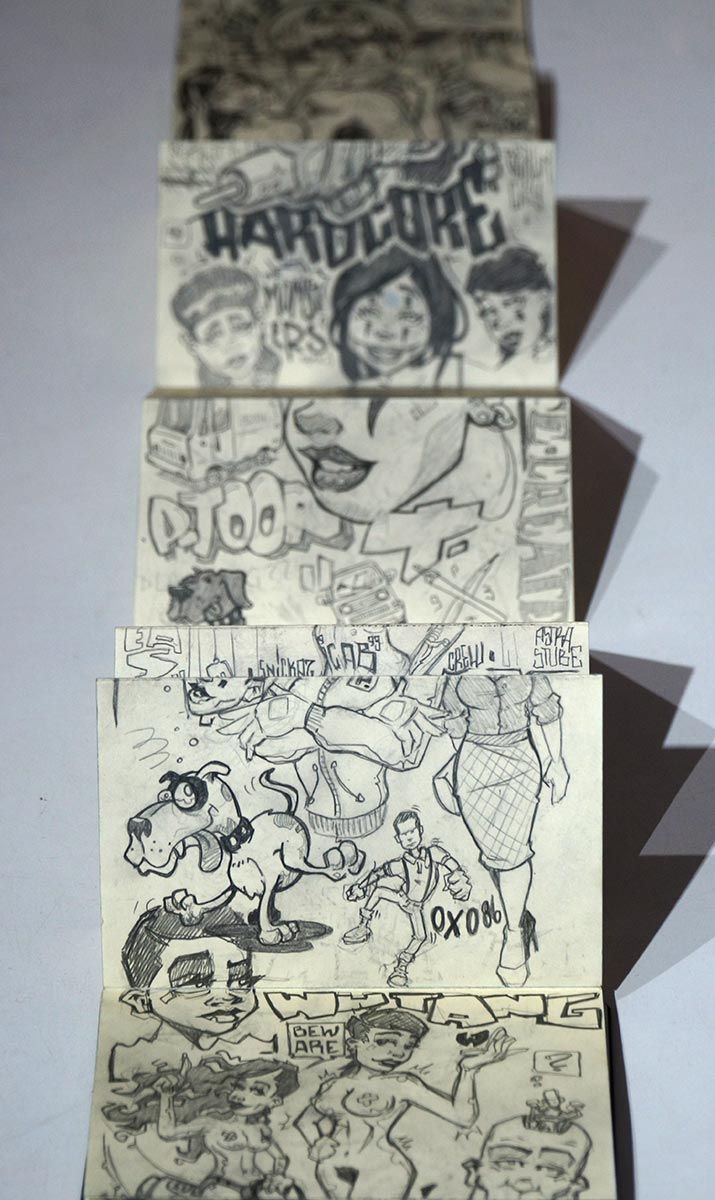 p-toons: "Subway Sketches 3 - Sketchbook"  - pencil drawings on paper - salzig berlin