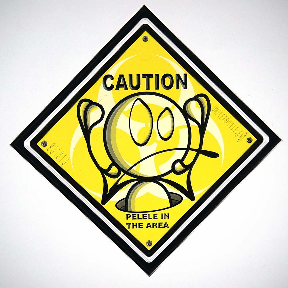 El Pelele: "Caution " - Sticker - 15 x 15 cms - at salzigberlin