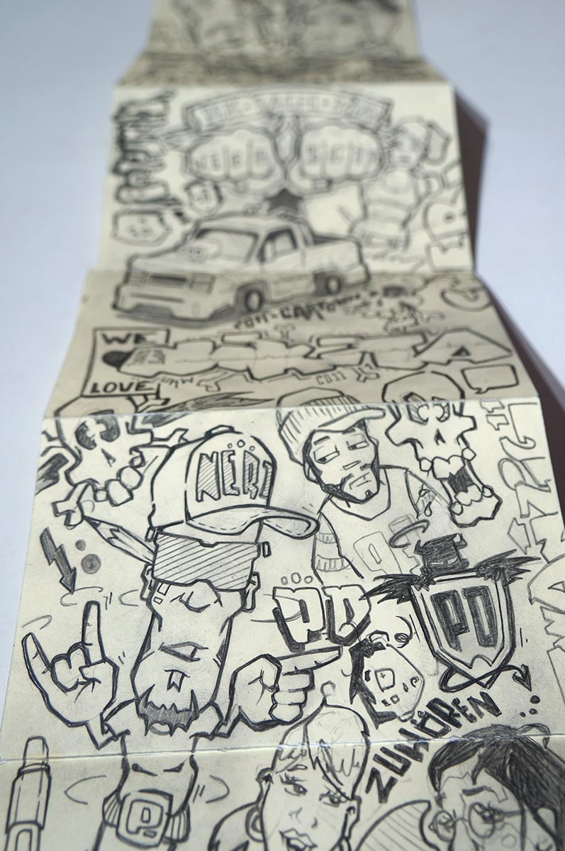 p-toons: "Subway Sketches 1 - Sketchbook"  - pencil drawings on paper