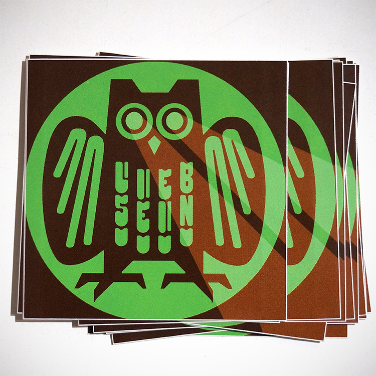 LIEB SEIN: "Green Owl - Sticker" Stapel