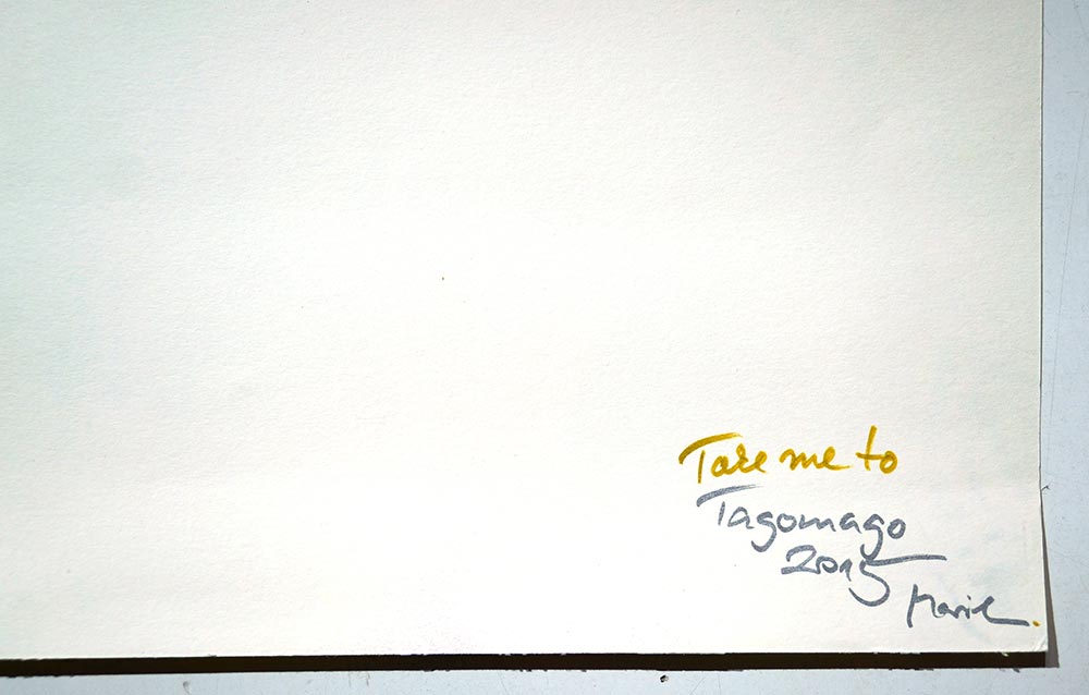 Mariestyle: "Take Me To Tagomago"  - spraypaint stencil on paper  - SALZIGBerlin