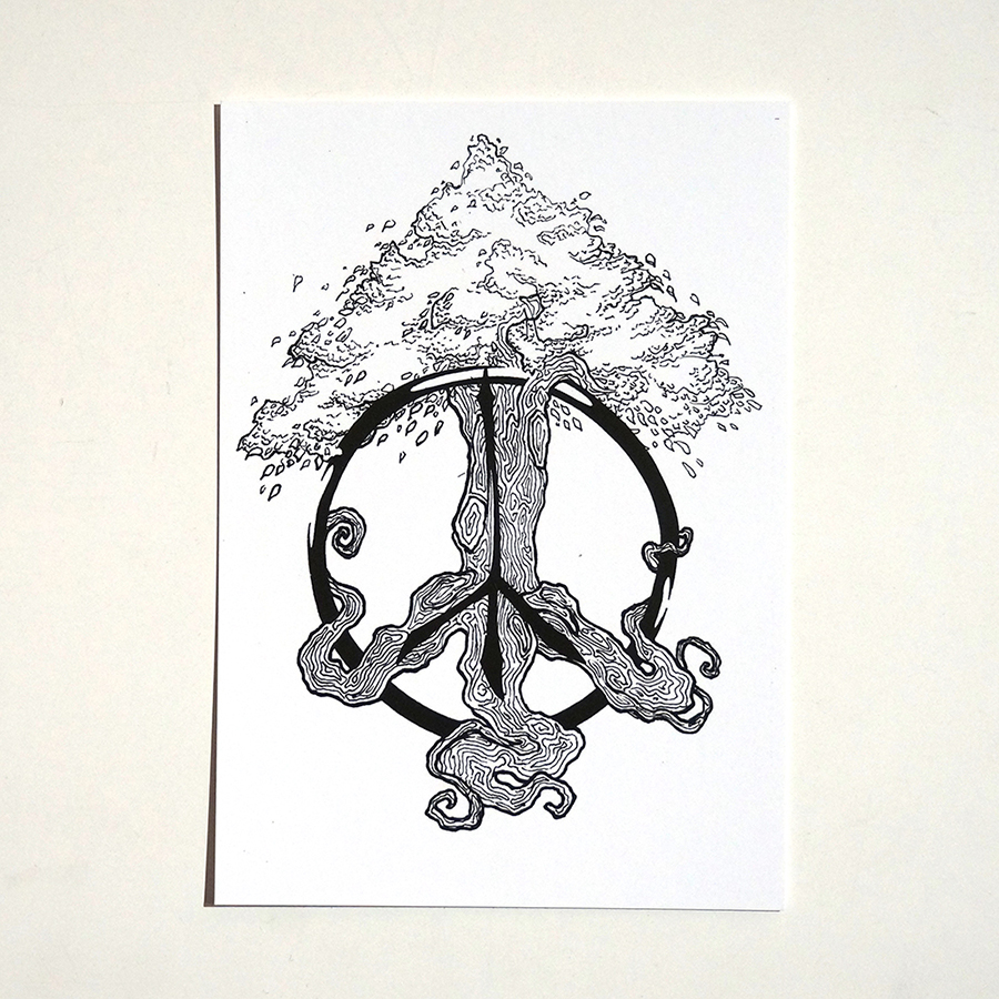 ROLF LE ROLFE: "Peace Tree" - Postkarte A6 
