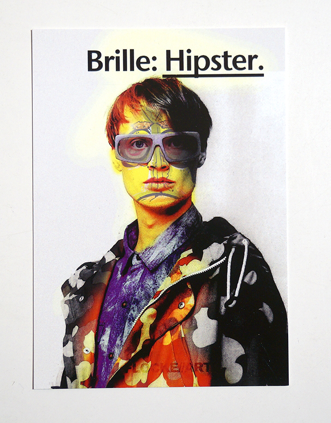FLOCKE//ART: "Brille: Hipster" - Postkarte A6