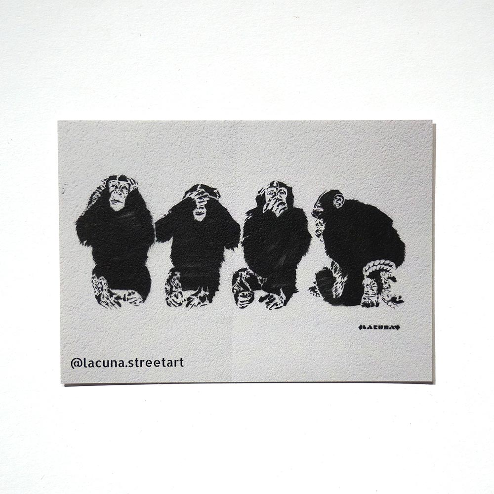 Lacuna: "Four Monkeys" - Sticker at SALZIG Berlin
