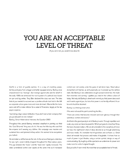 Banksy-You-Are-14 Banksy: You Are An Acceptable Level Of Threat - text