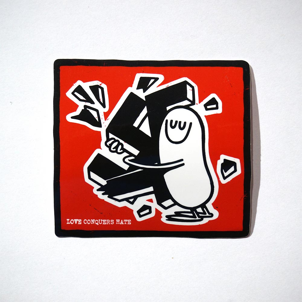 Dave the Chimp: "Love Conquers Hate" - Sticker - salzigberlin