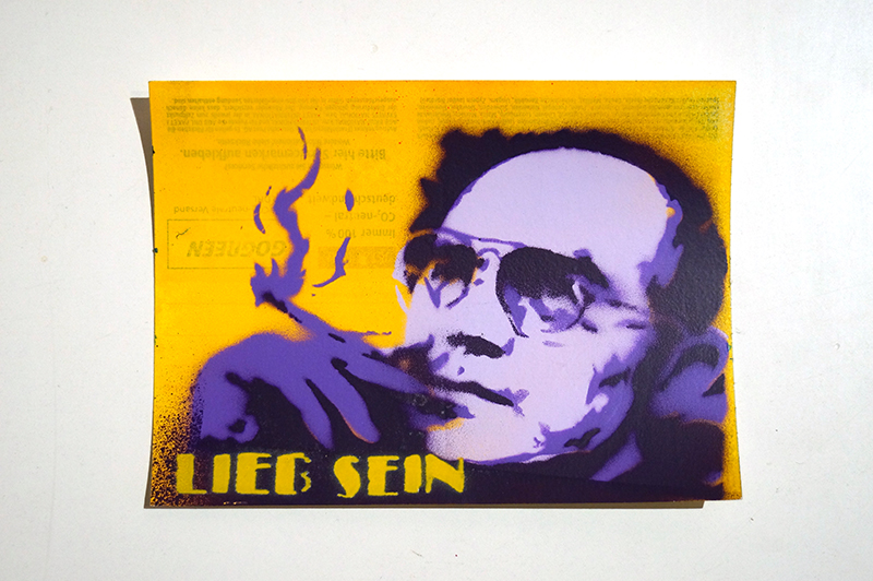 LIEB SEIN: "Smoker" Original Stencil on DHL Paket Sticker