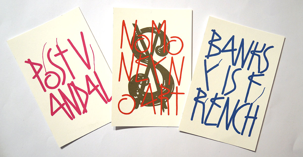 SP 38: "BanksyIsFrench, Postvandal, NoMoneyNoArt"  - Paper Postcards - SALZIG