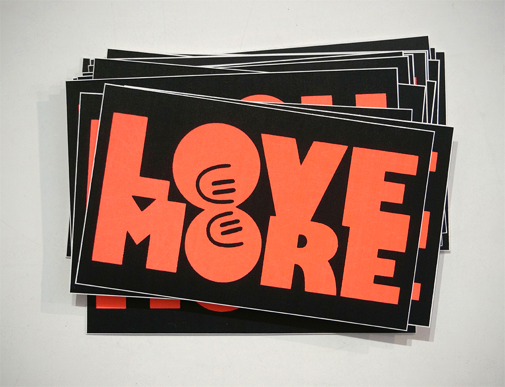 Dave the Chimp: "Love More - Red" - Sticker are available at SALZIGberlin