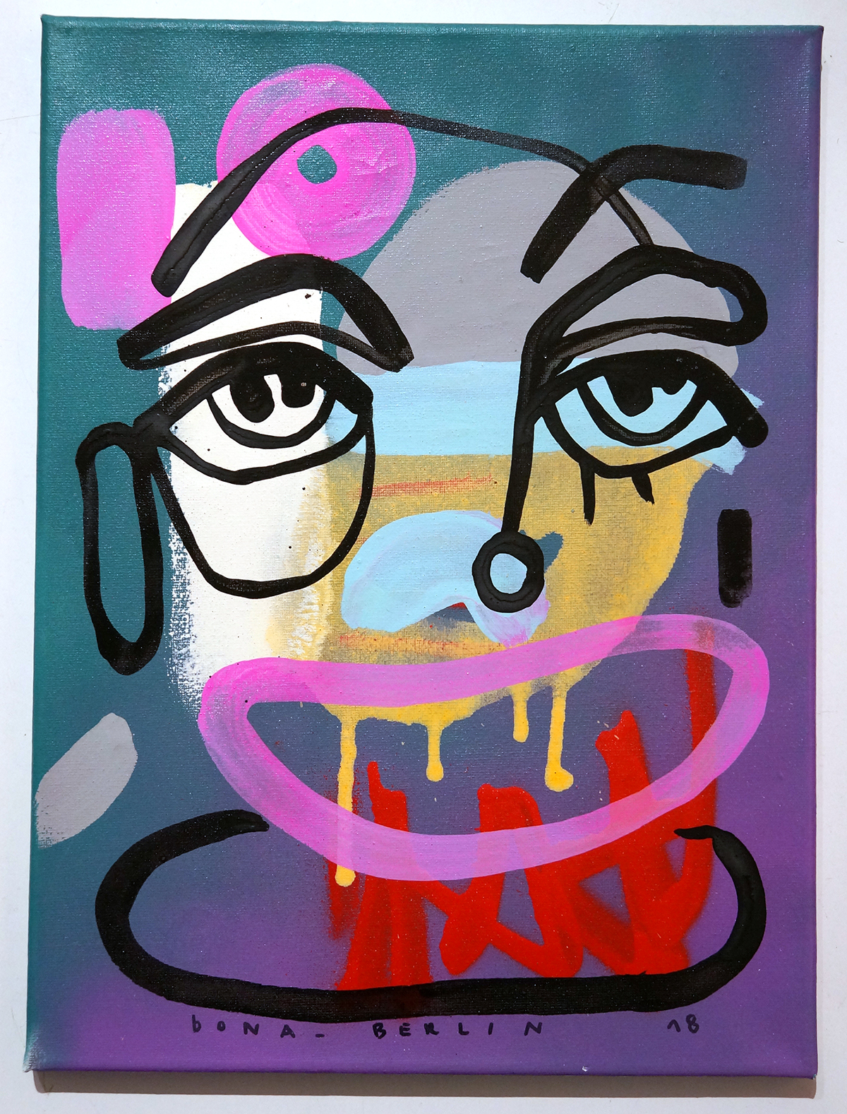 Bona Berlin: Face I  - mixed media on canvas
