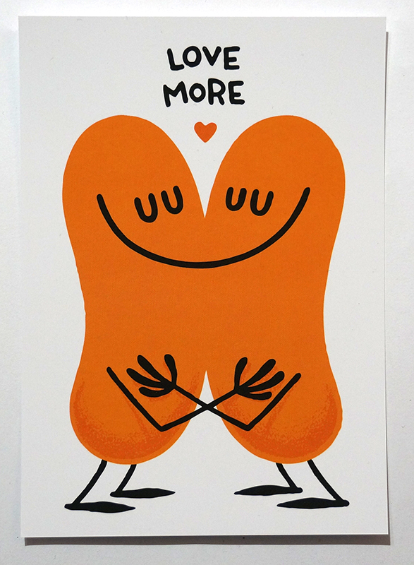 Dave the Chimp: "Love More"  - Postcard