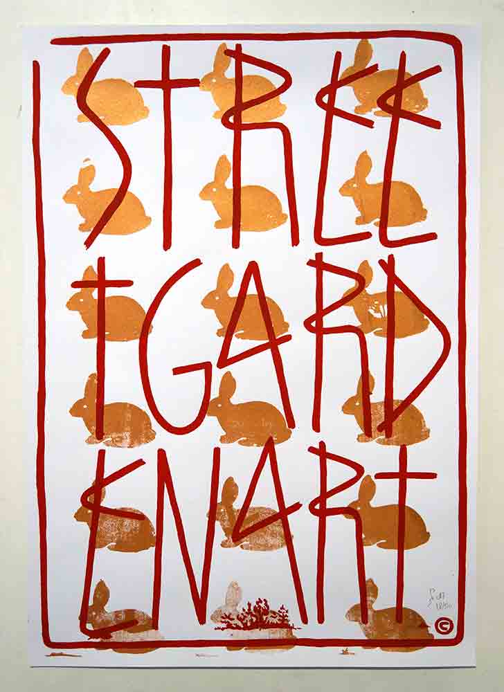 SP 38: "Street Garden Art"  - 2 Color Screen Print on Paper - Limited to 50 Pieces