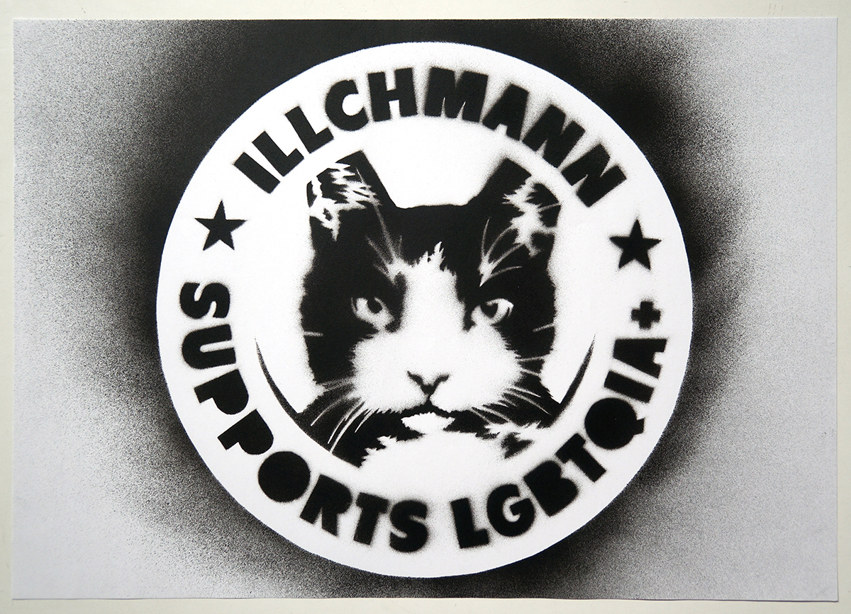 Illchmann: "Supports LGBTQIA"   DINA 3 - erhältlich bei SALZIG Berlin Deiner Streetart Online Galerie