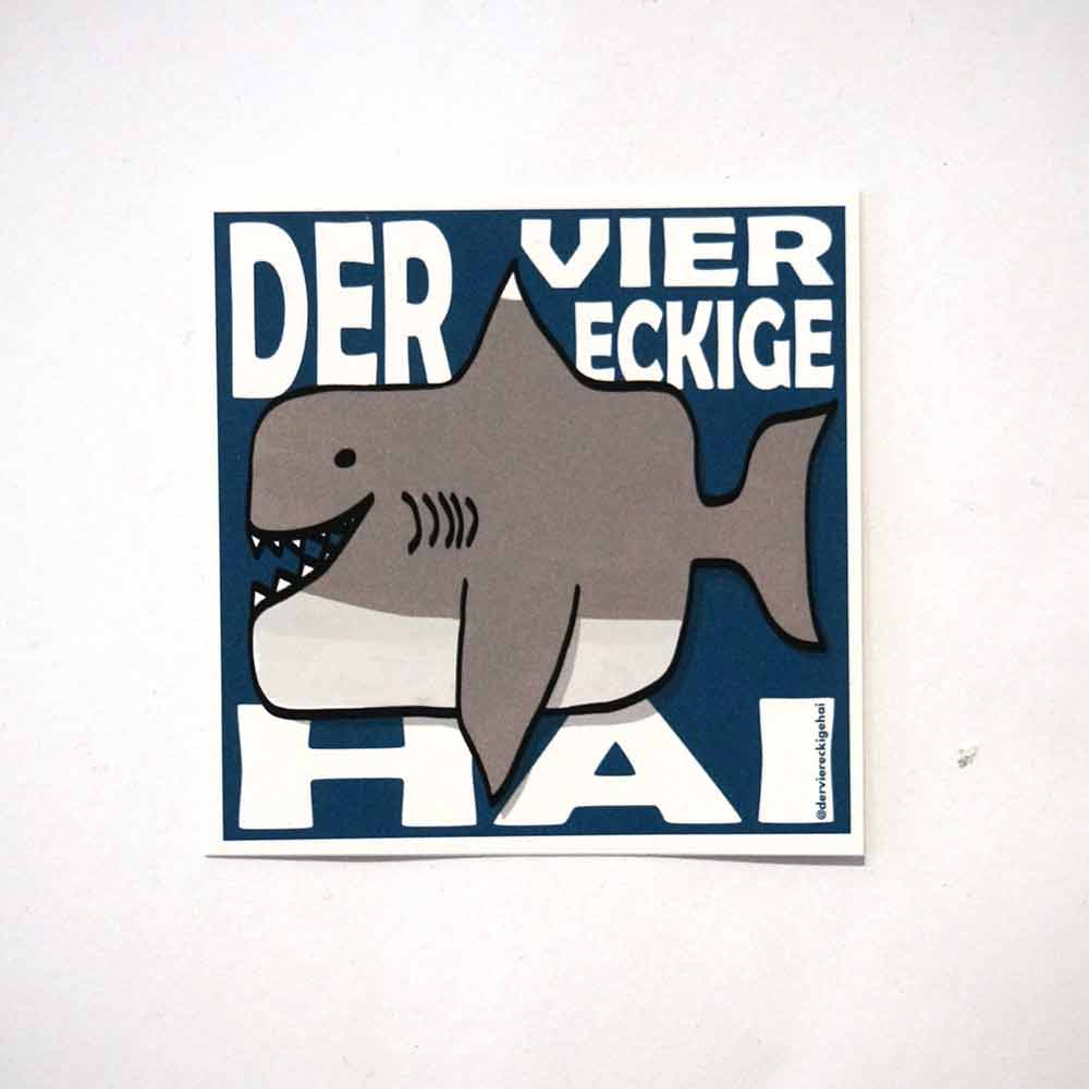 Der viereckige Hai - 6 x 6 cm  - Sticker   - Aquarium: Berlin  -SALZIG Berlin