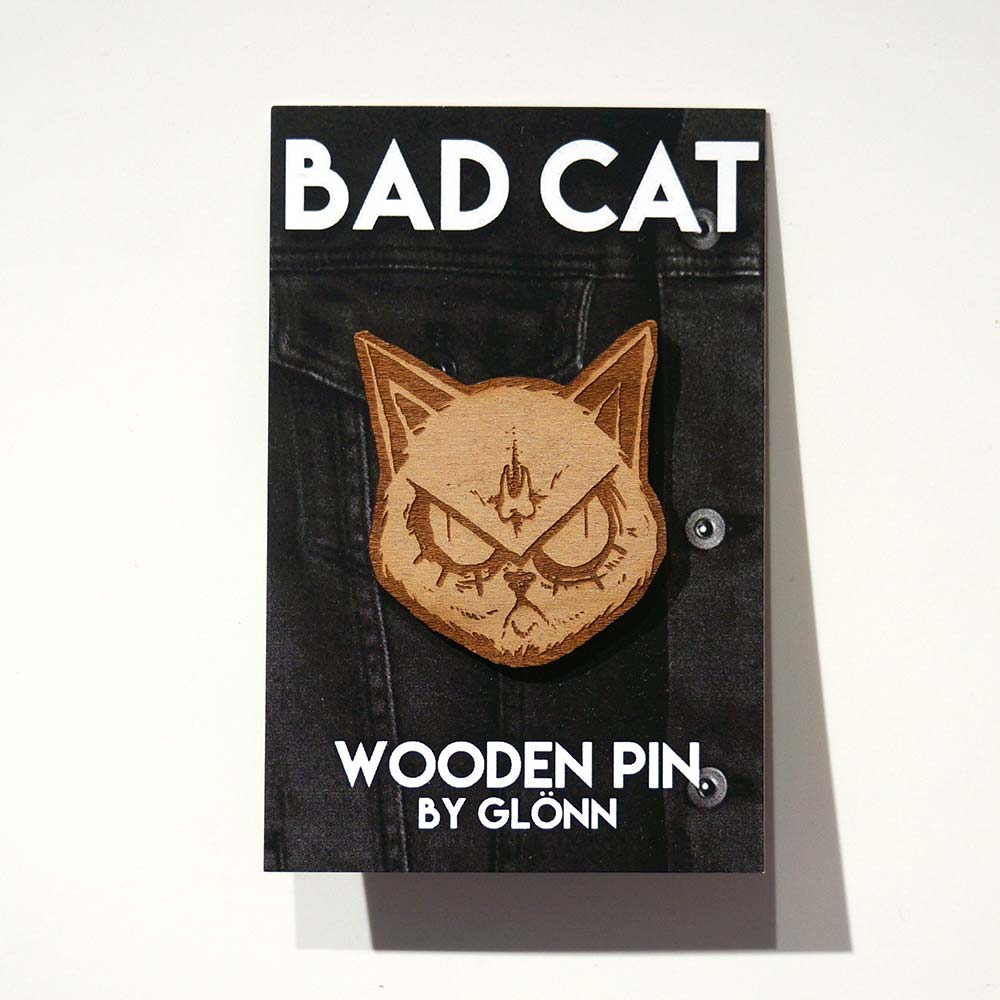 Glönn: "Bad Cat" - Wooden Pin - SALZIG Berlin