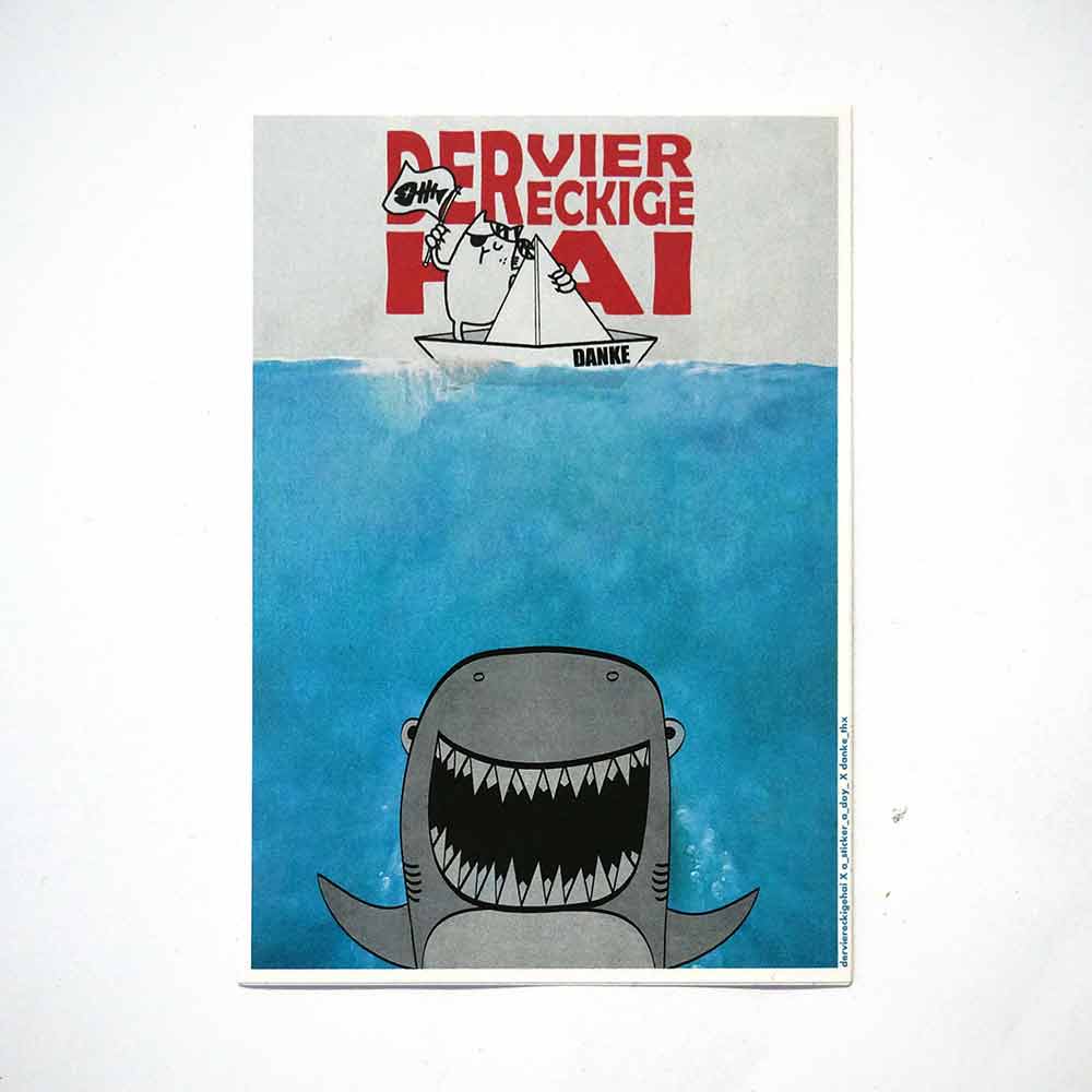 Der viereckige Hai X a Sticker a Day X Danke_thx: "Jaws" - Sticker